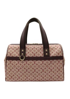 Louis Vuitton Josephine Leather Linen Jacquard Tan Brown Tote