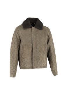 Louis Vuitton LVSE Monogram Shearling Blouson Jacket in Green Leather