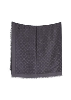 Louis Vuitton Monogram Scarf in Gray Silk and Cotton