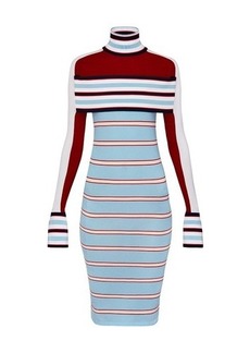 Louis Vuitton Striped Turtle Neck Knit Dress With Band