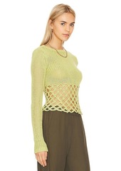 Lovers + Friends Lovers and Friends Clara Cropped Fishnet Pullover