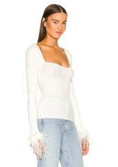 Lovers + Friends Lovers and Friends Kinsley Feather Trim Top