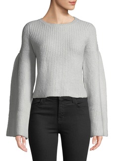 Lovers + Friends Maxine Cropped Flare-Sleeve Sweater