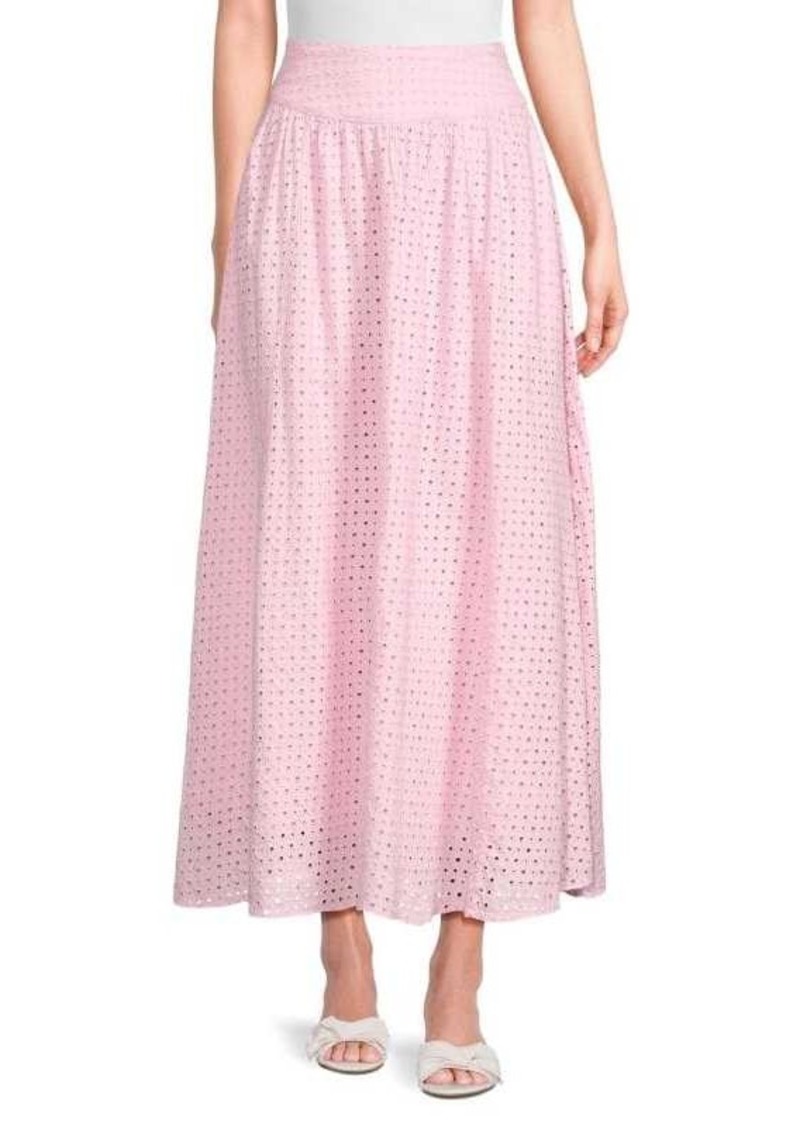 LoveShackFancy Aventi Schiffli Maxi Skirt