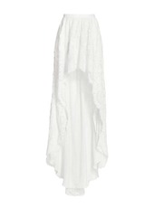 LoveShackFancy Bridal Halsey Embroidered High-Low Skirt