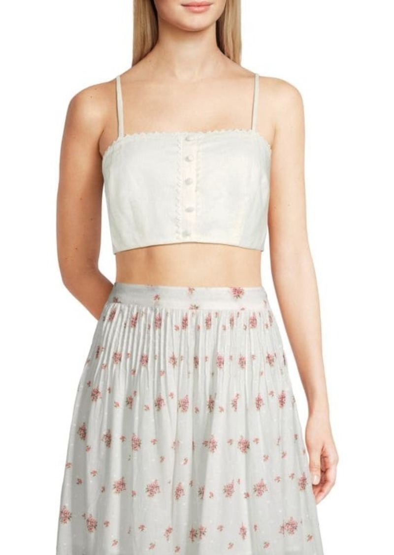 LoveShackFancy Emmalou Linen Crop Top