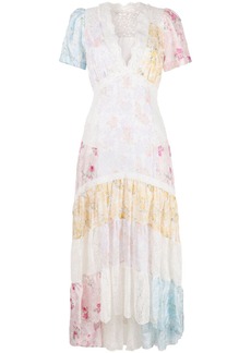 LoveShackFancy floral-lace silk maxi dress