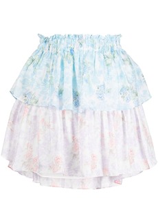 LoveShackFancy floral-print ruffle-detailing skirt