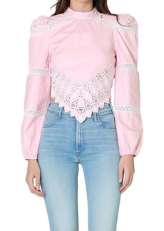 LoveShackFancy Hito Handkerchief Top In Bubble Bath Pink