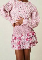 LoveShackFancy Indigo Skirt In Fancy Pink
