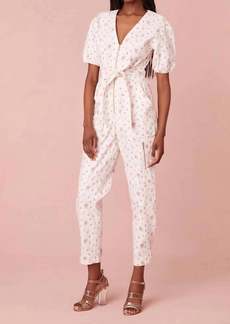 LoveShackFancy Jeni Jumpsuit In Carmine Floral