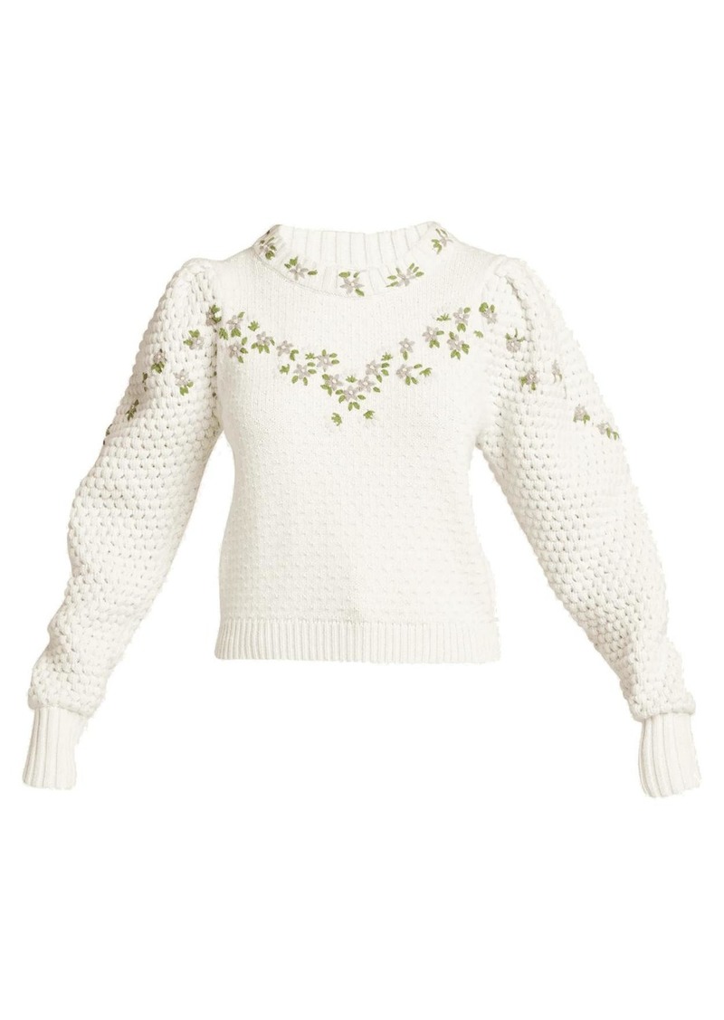 LoveShackFancy Kenzly Pullover In Ivory