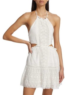 LoveShackFancy Kesia Lace A-Line Mini Dress