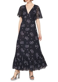 LoveShackFancy Kover Floral Chiffon Maxi Dress