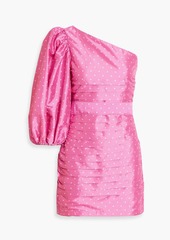 LoveShackFancy - Altie one-shoulder pleated polka-dot satin mini dress - Pink - US 00