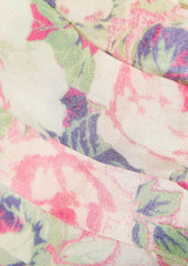 LoveShackFancy - Altie one-shoulder pleated floral-print satin mini dress - Pink - US 00