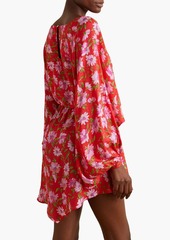 LoveShackFancy - Anila asymmetric printed satin-jacquard mini dress - Red - S