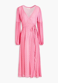 LoveShackFancy - Bevelyn polka-dot chiffon midi wrap dress - Pink - US 00