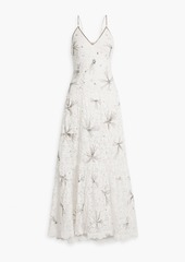 LoveShackFancy - Celestia embellished cotton-blend lace maxi dress - White - US 10