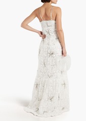 LoveShackFancy - Celestia embellished cotton-blend lace maxi dress - White - US 10