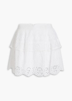 LoveShackFancy - Charmaine tiered broderie anglaise cotton mini skirt - White - XL