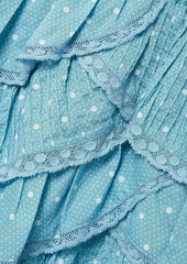LoveShackFancy - Corelli ruffled polka-dot cotton-voile mini dress - Blue - XXS