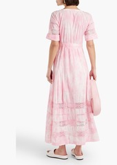 LoveShackFancy - Edie crocheted lace-trimmed tie-dyed cotton maxi dress - Pink - XXS