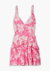 LoveShackFancy - Fabienne ruffled floral-print cotton and silk-blend mini dress - Pink - US 12