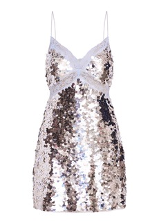 LoveShackFancy - Finta Metallic Mini Slip Dress - Metallic - US 2 - Moda Operandi