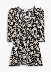 LoveShackFancy - Juree floral-print silk-crepe mini dress - Black - US 00