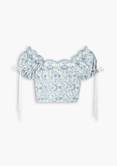 LoveShackFancy - Melina cropped broderie anglaise top - White - US 6