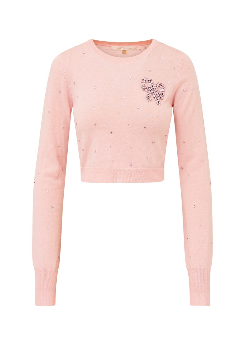 LoveShackFancy - Pammie Embellished Wool Sweater - Light Pink - XXS - Moda Operandi