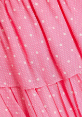 LoveShackFancy - Popover gathered polka-dot chiffon mini dress - Pink - XXS