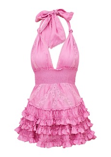 LoveShackFancy - Quintelle Ruffled Mini Dress - Pink - S - Moda Operandi