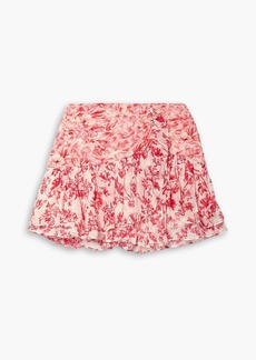 LoveShackFancy - Rhodes floral-print silk-crepon mini skirt - Pink - US 8