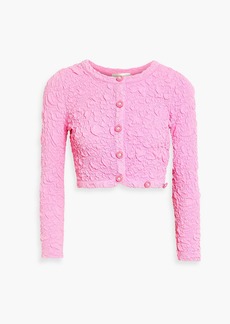 LoveShackFancy - Senina cropped embellished cotton-blend cloqué cardigan - Pink - XS