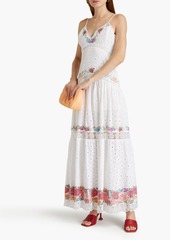 LoveShackFancy - Umi embroidered broderie anglaise cotton maxi dress - White - US 00