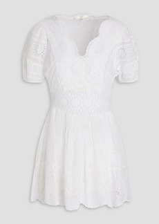 LoveShackFancy - Valente scalloped broderie anglaise mini dress - White - US 10