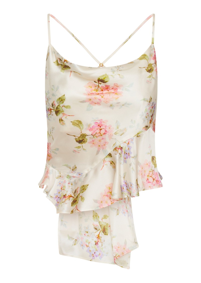 LoveShackFancy - Valetta Floral Silk Camisole Top - Pink - M - Moda Operandi