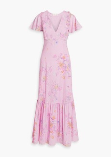 LoveShackFancy - Vinnie floral-print fil coupé cotton maxi dress - Pink - US 00