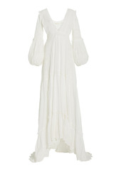 LoveShackFancy - Women's Donnie Embroidered-Eyelet Swiss Dot Cotton Maxi Dress - White - Moda Operandi