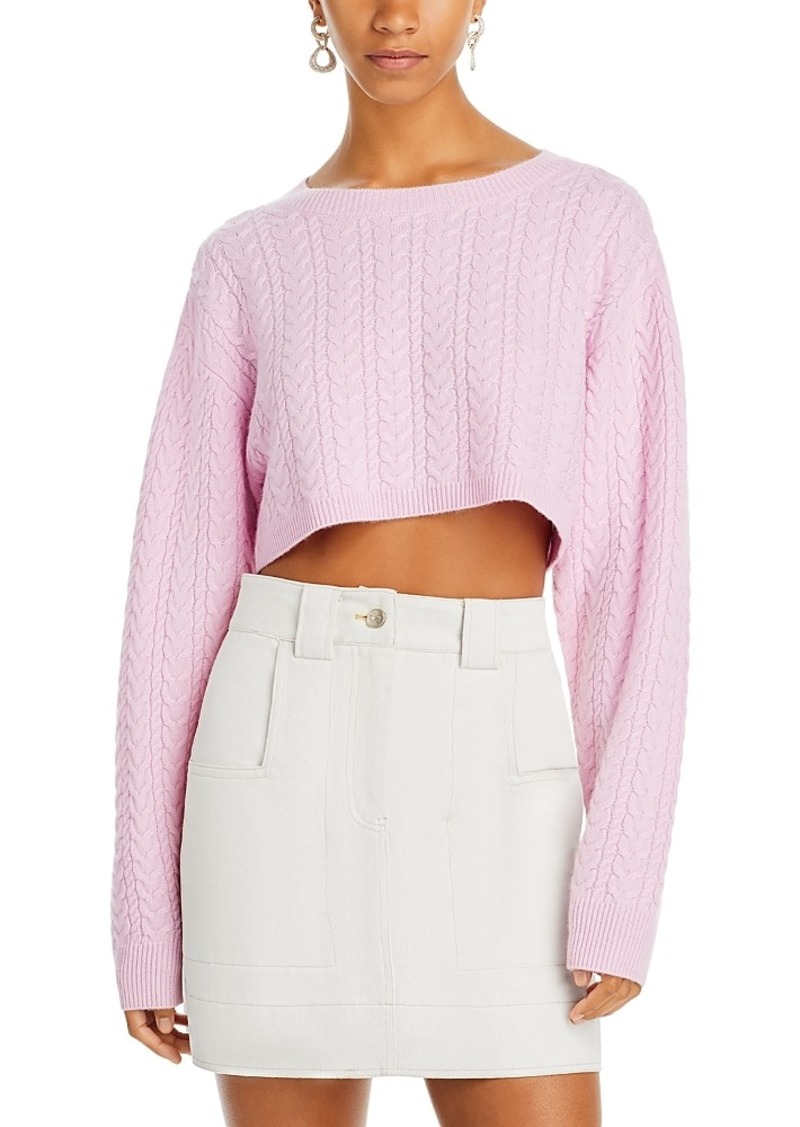 LoveShackFancy Calloway Wool & Cashmere Cable Cropped Sweater