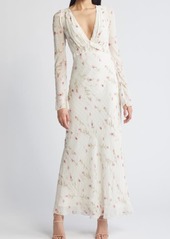 LoveShackFancy Dalila Print Ruffle Long Sleeve Maxi Dress