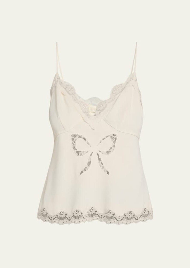 LoveShackFancy Fox Bow Cami Top