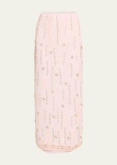 LoveShackFancy Goodall Embellished Column Midi Skirt