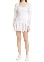 LoveShackFancy Jayce Long Sleeve Minidress in Antique White at Nordstrom