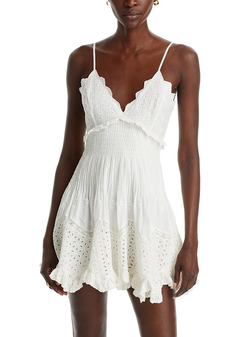 LoveShackFancy Kerielle Eyelet Mini Dress