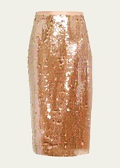 LoveShackFancy Miller Sequined Midi Skirt