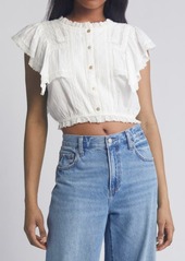 LoveShackFancy Nora Lace Ruffle Crop Top