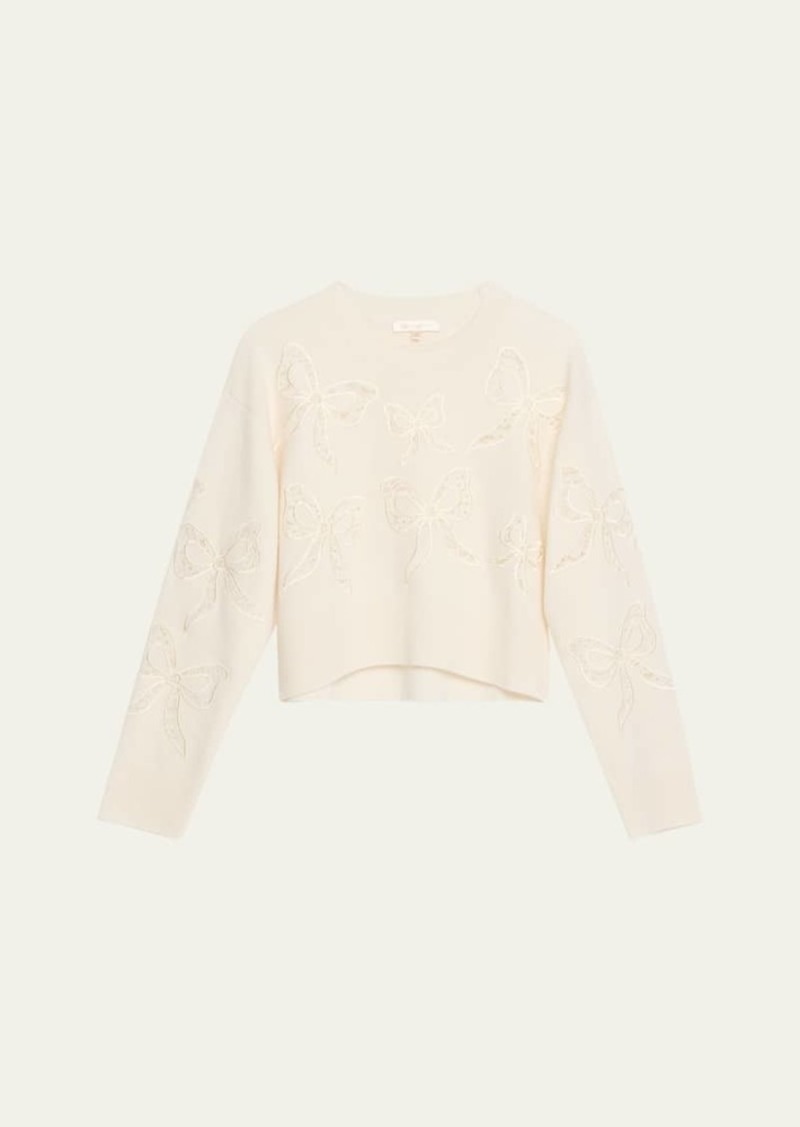 LoveShackFancy Parson Lace Bow Pullover